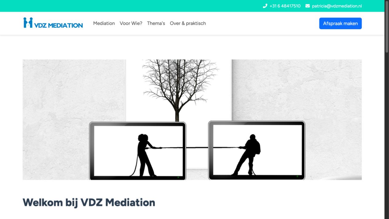 VDZ Mediation — Voor · Oorspronkelijke website